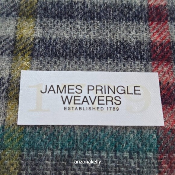 NWOT Merino Wool Scarf James Pringle Weavers Colorful Plaid - Picture 3 of 7